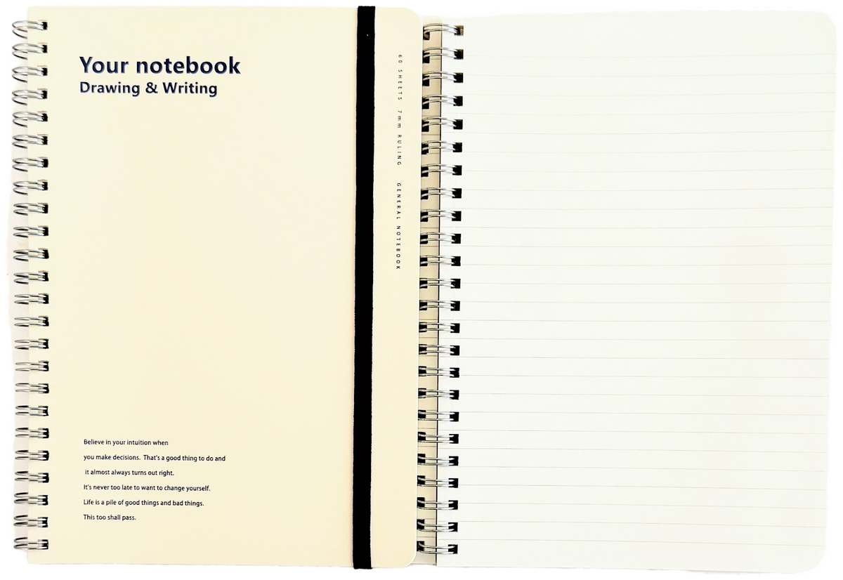 Amifa A5 Ruled Spiral Notebook with Band