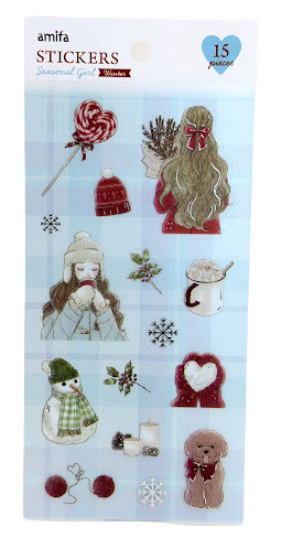 Amifa Seasonal Girl Stickers (15)
