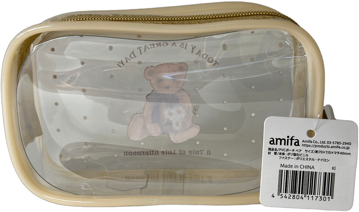 Amifa Teddy Bear Kawaii Clear Pouch