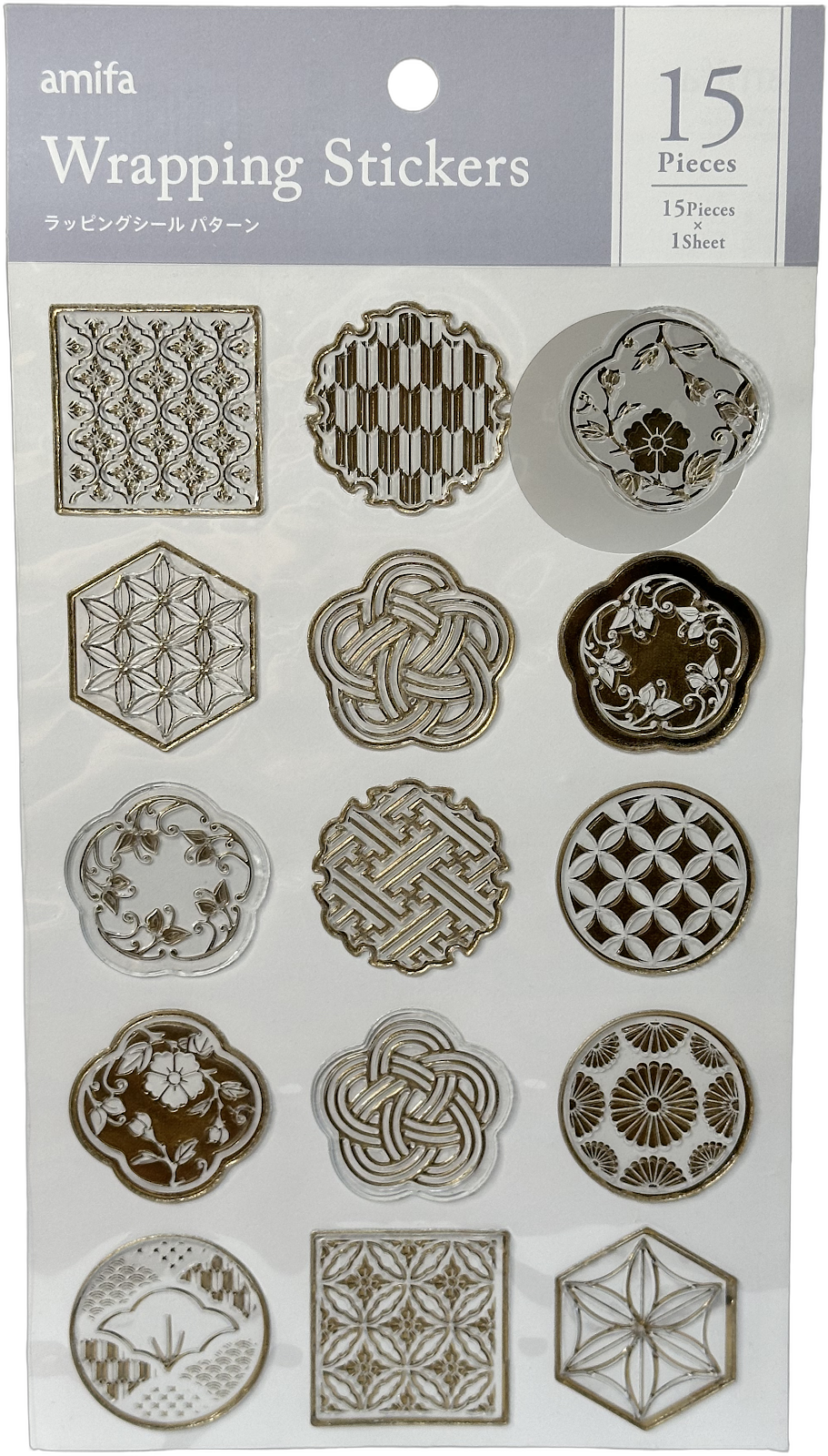 Amifa Pattern Wrapping Stickers Gold/Silver (15)