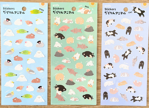 Amifa Kawaii Lounging Animal Stickers (32)