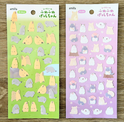 Amifa Fuwafuwa Kawaii Marmot/Chinchilla Stickers (33)
