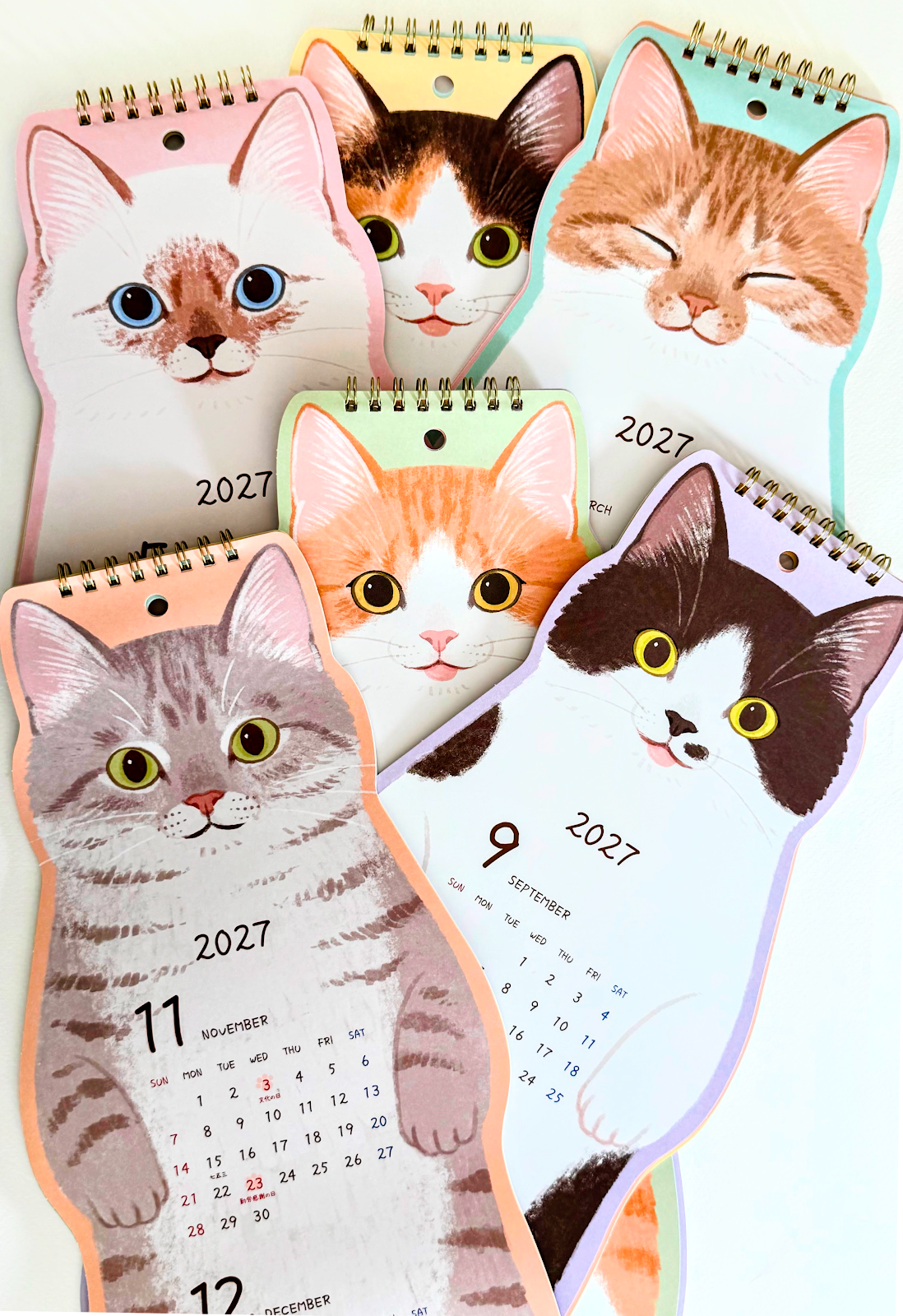 2027 Kawaii Neko Cat Wall Calendar (Large Format)