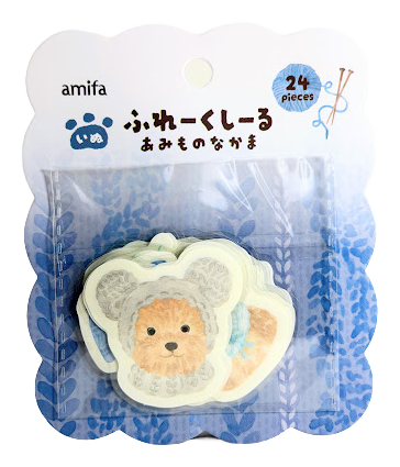 Amifa Kawaii Knitting Animal Flake Stickers