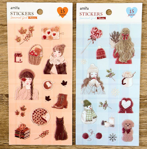 Amifa Seasonal Girl Stickers (15)