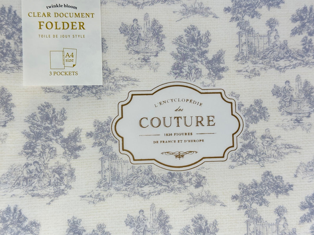 Amifa Toile de Jouy A4 Document Folder - Three Pockets