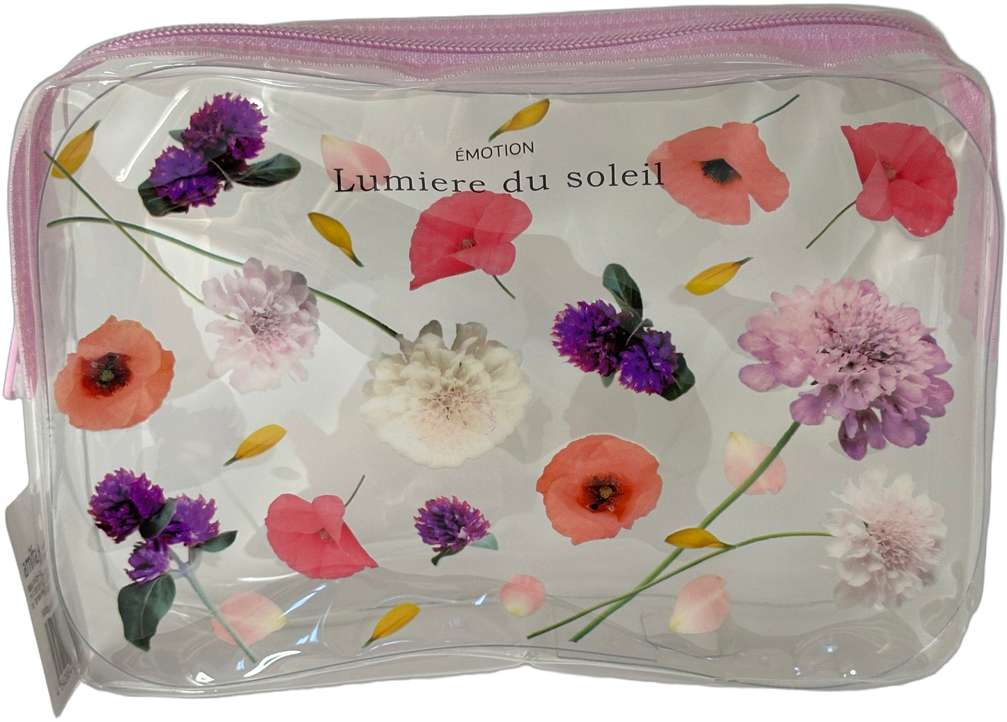 Floral Clear Cosmetic Bag Pink