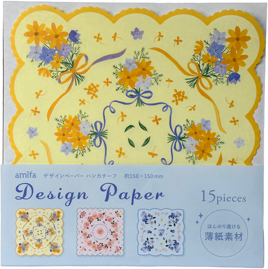 Floral Design Paper Hankerchiefs