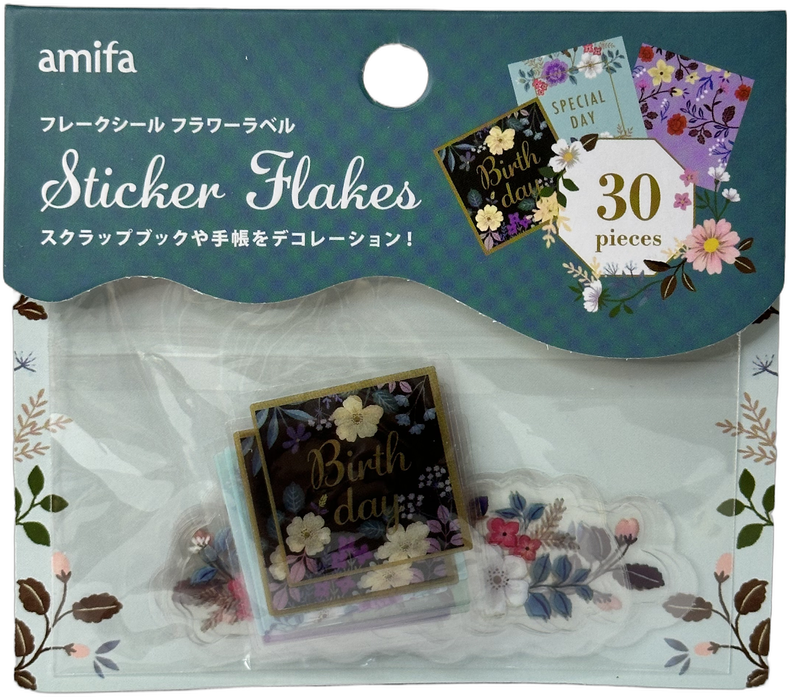 Amifa Floral Sticker Flakes Blue