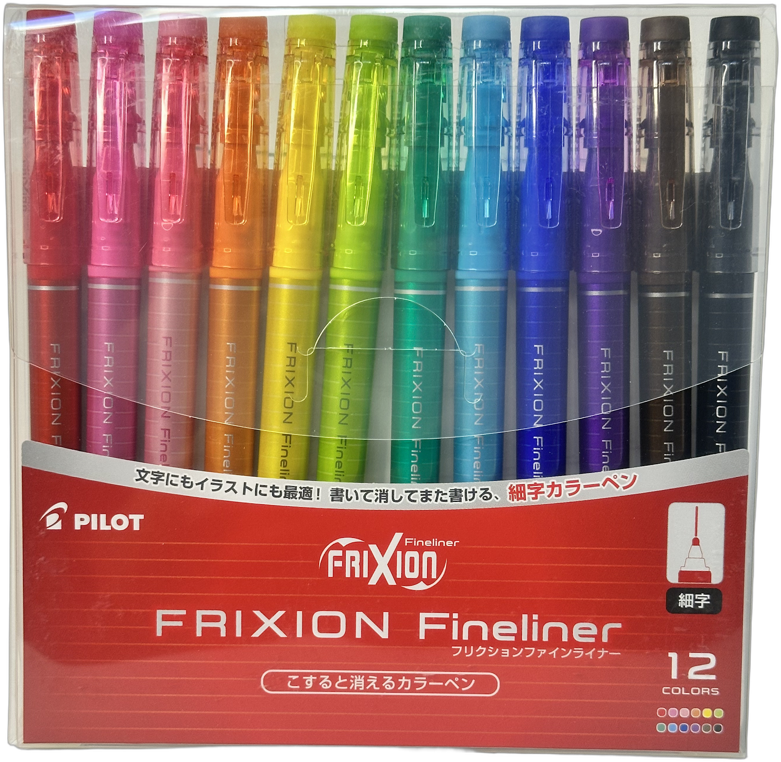 Pilot FriXion Fineliner Erasable Pens - 12 Colors