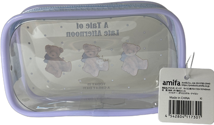 Amifa Teddy Bear Kawaii Clear Pouch
