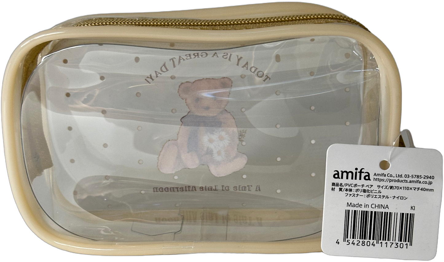 Amifa Teddy Bear Kawaii Clear Pouch