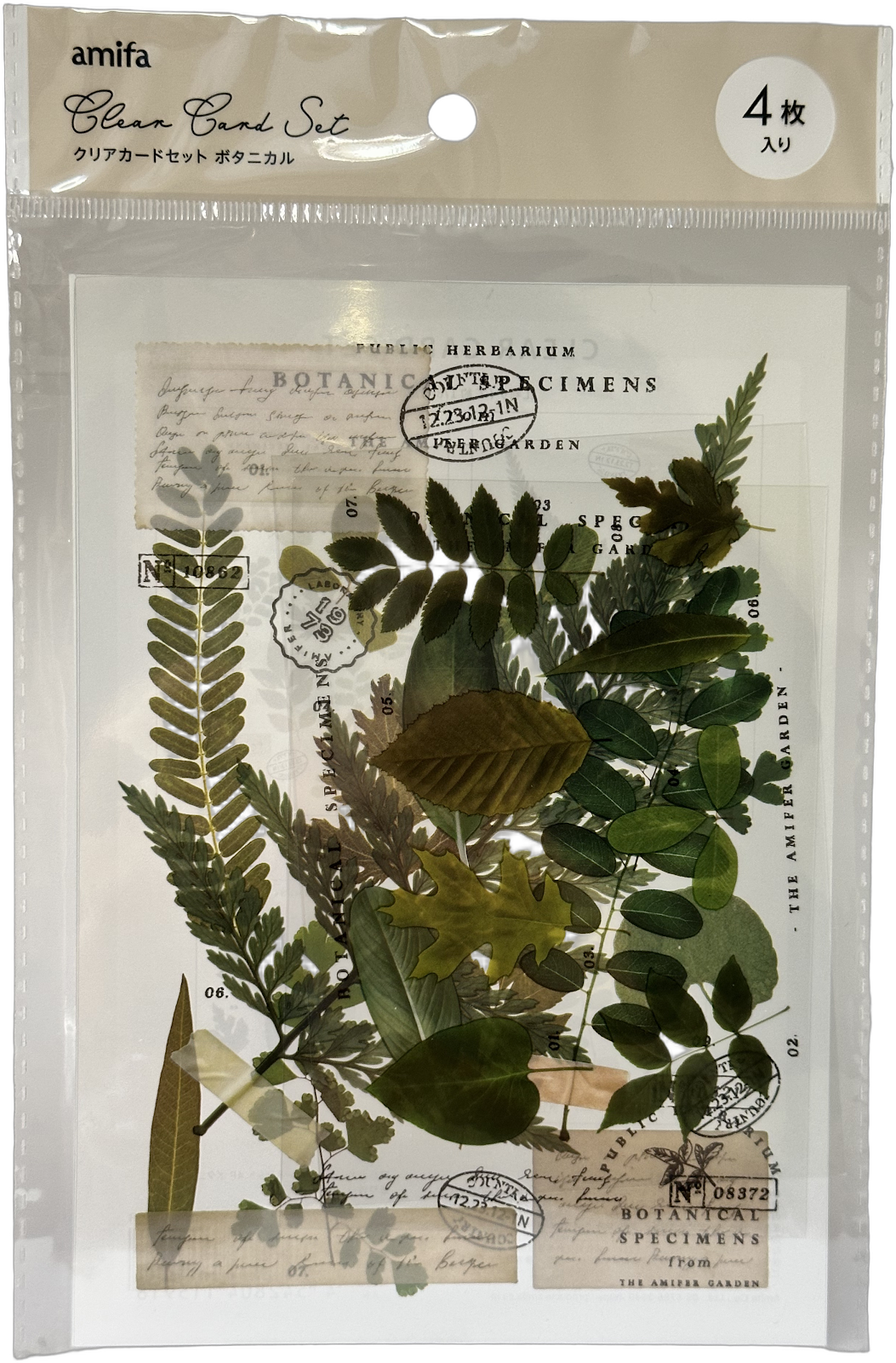Amifa Botanical Clear Card Set Leaf