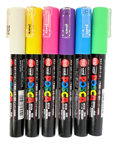 UNI Posca New Colours Marker Set (6)