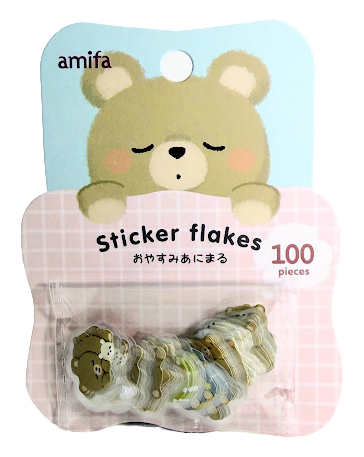 Amifa Kawaii Sleepy Animal Sticker Flakes (100)