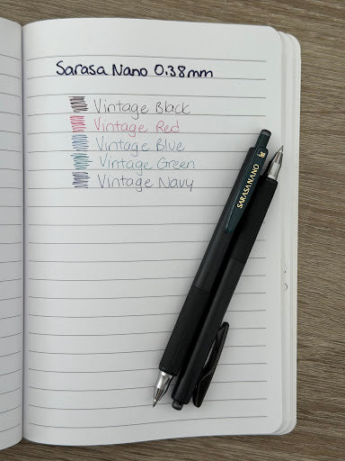 Zebra Sarasa Nano Vintage 0.38mm Gel Pens