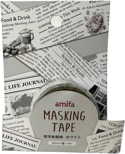 Amifa Newspaper Masking Tape White
