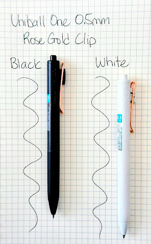 Uniball One 0.5mm Rose Gold Clip Ballpoint Pen