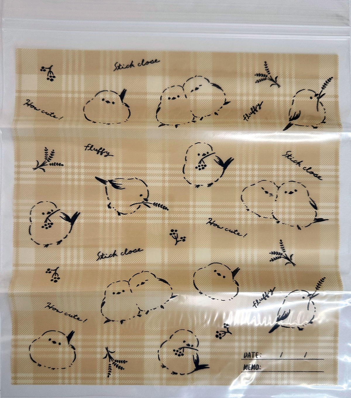 Amifa Fluffy Shima-Enaga L Zipper Freezer Bags (6-Pack)