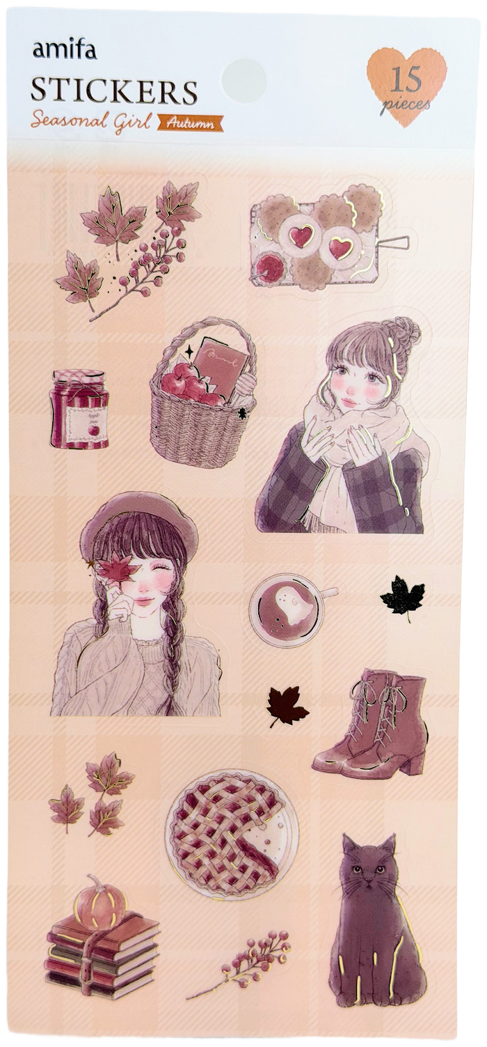 Amifa Chic Seasonal Girl Sheet Stickers (15)
