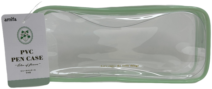 Amifa Green & Yellow Clear Pen Case