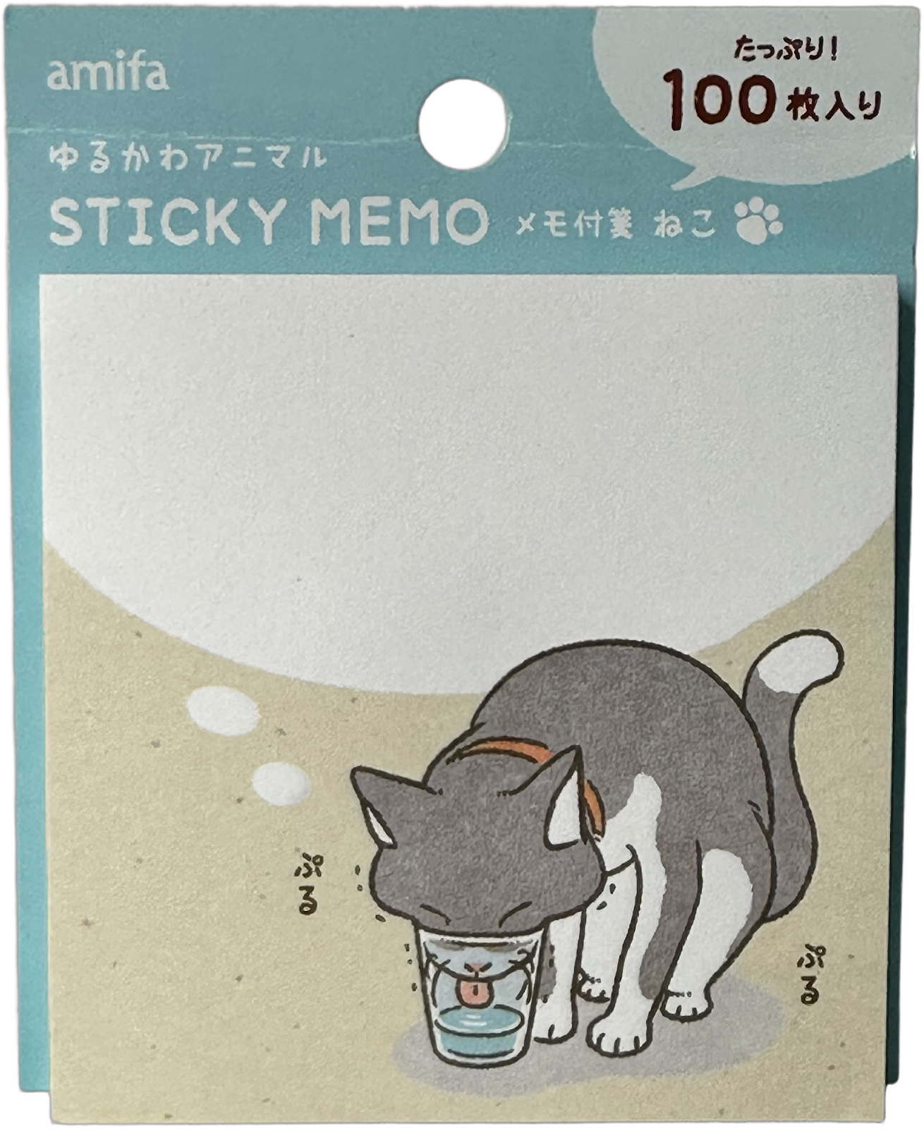 Amifa Yuru-kawa Animal Sticky Memo Cat