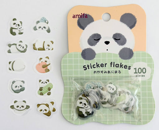 Amifa Kawaii Sleepy Animal Sticker Flakes (100)