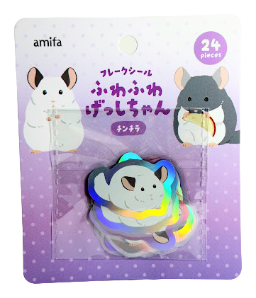 Amifa Kawaii Marmut/Chinchilla Holographic Flake Stickers (24)