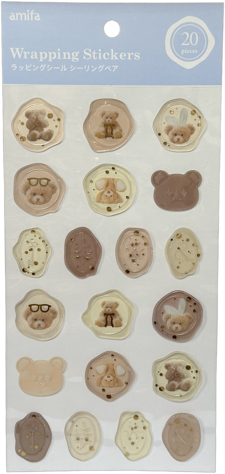 Amifa Sealing Bear Wrapping Stickers Beige