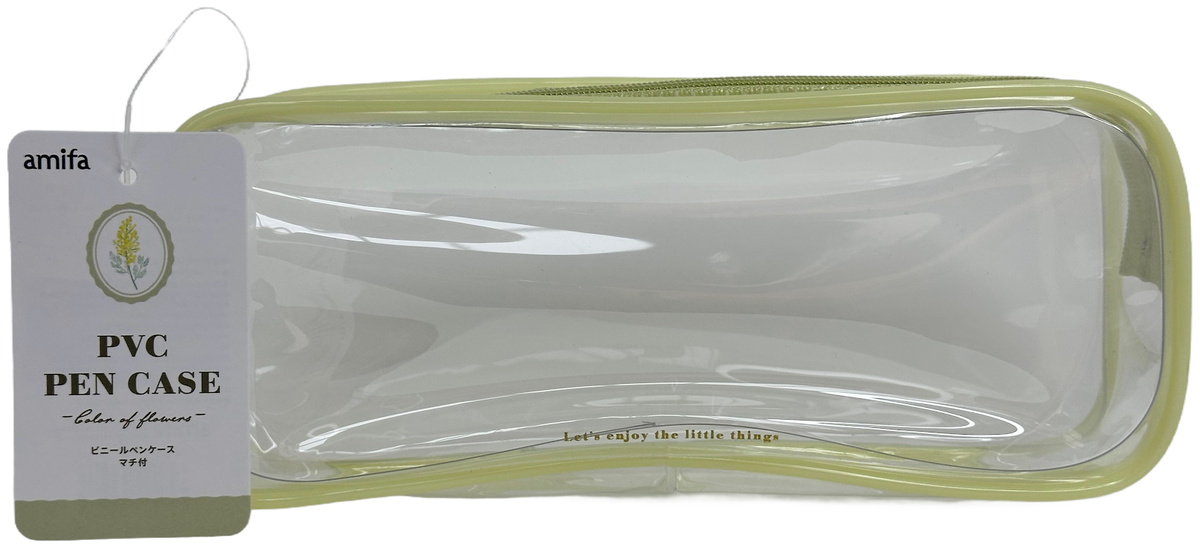 Amifa Green & Yellow Clear Pen Case