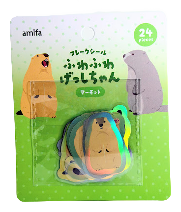 Amifa Kawaii Marmut/Chinchilla Holographic Flake Stickers (24)