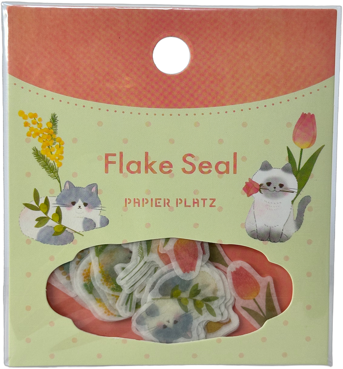 Papier Platz Kawaii Neko Cat Flake Seal Stickers Kawaii (54)