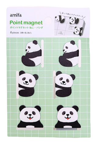 Amifa Panda & Cat Magnetic Bookmarks (6)
