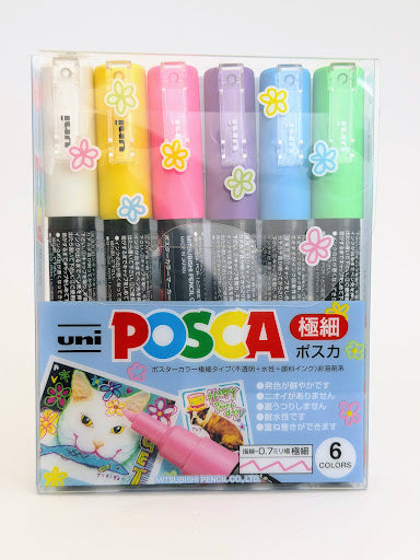 UNI Posca New Colours Marker Set (6)