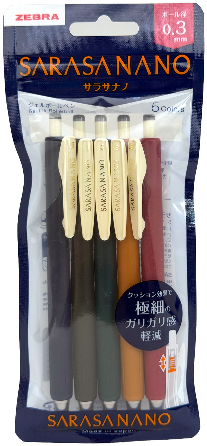 Zebra Sarasa Nano 0.3mm Ballpoint Pen Set (5)