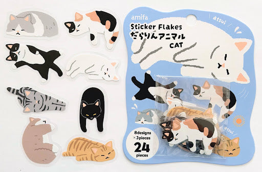 Amifa Sleepy Kawaii Animal Sticker Flakes (24)
