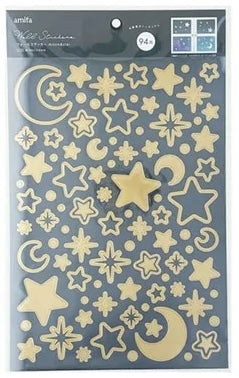 Amifa Transparent Moon & Star Wall Stickers (94)