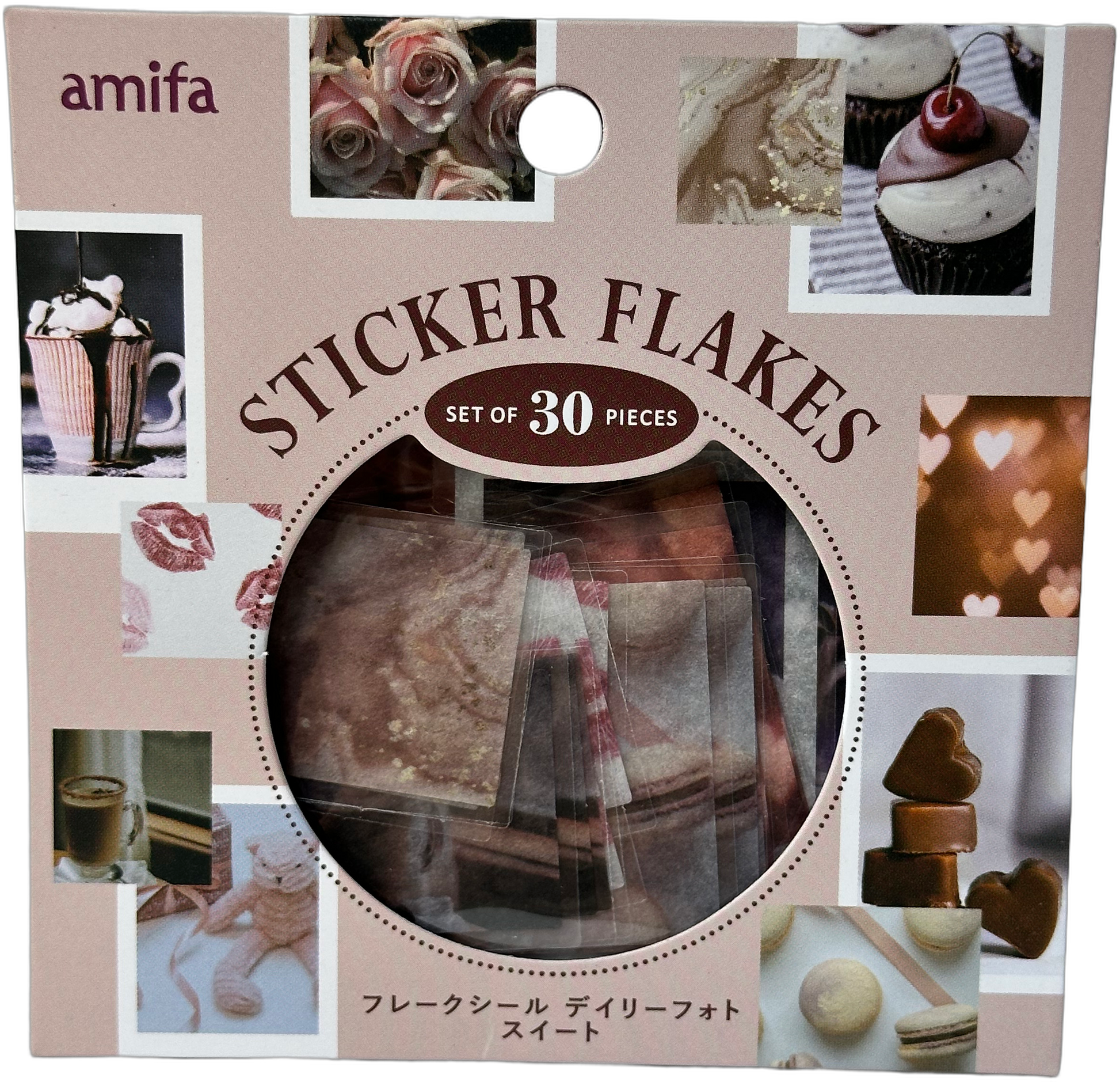 Amifa Sticker Flakes - 30 Piece Set Pink