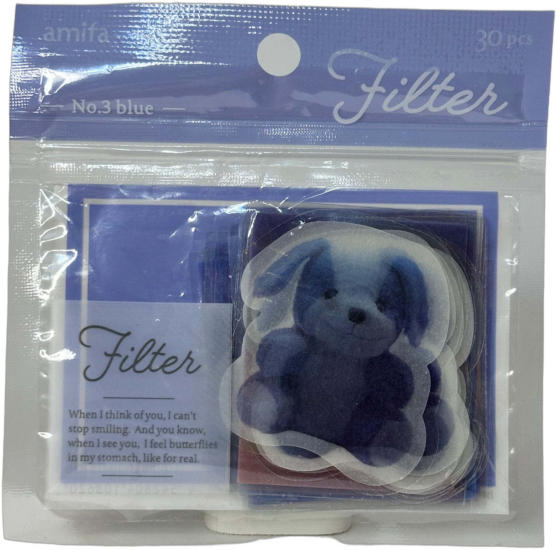 Amifa Filter" Teddy Bear Stickers Blue Bear"