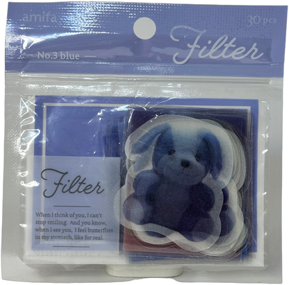 Amifa Filter" Teddy Bear Stickers Blue Bear"