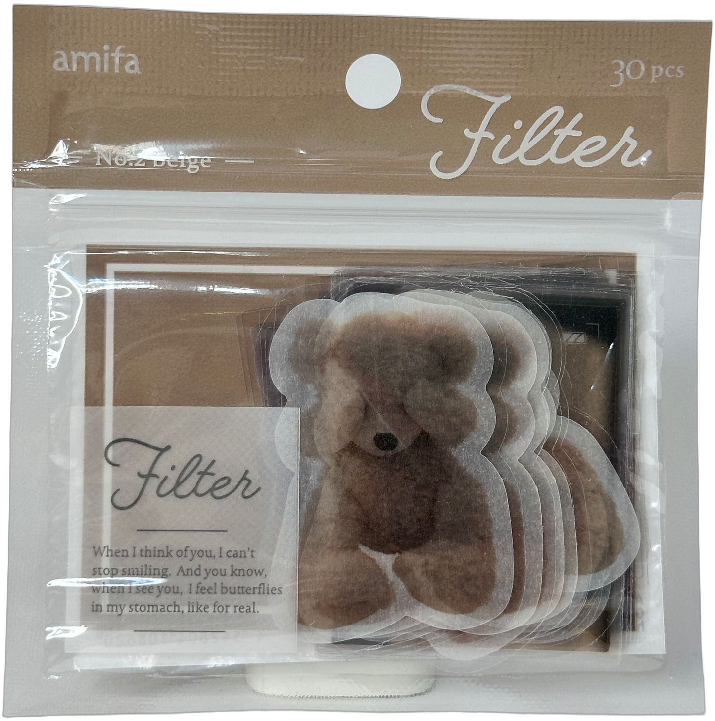 Amifa Filter" Teddy Bear Stickers Beige"