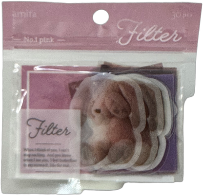 Amifa Filter" Teddy Bear Stickers Pink Bunny"