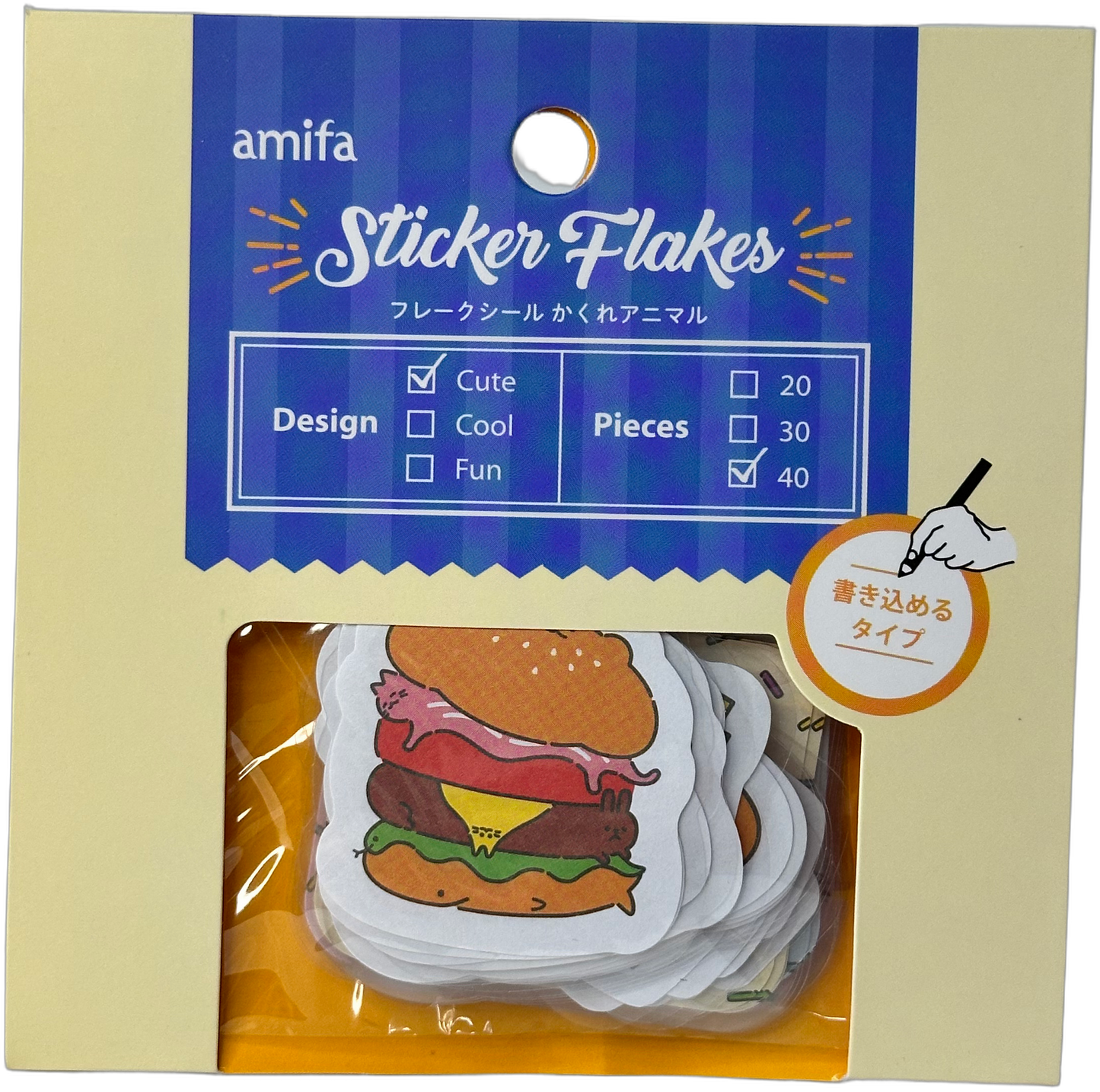 Amifa Cute Animal Burger Sticker Flakes