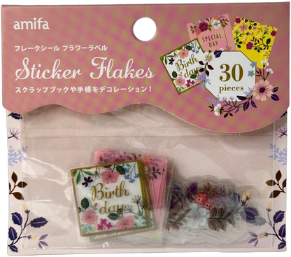 Amifa Floral Sticker Flakes Pink