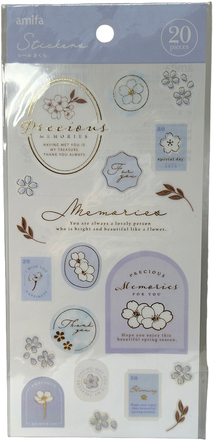 Floral Memories Stickers Blue