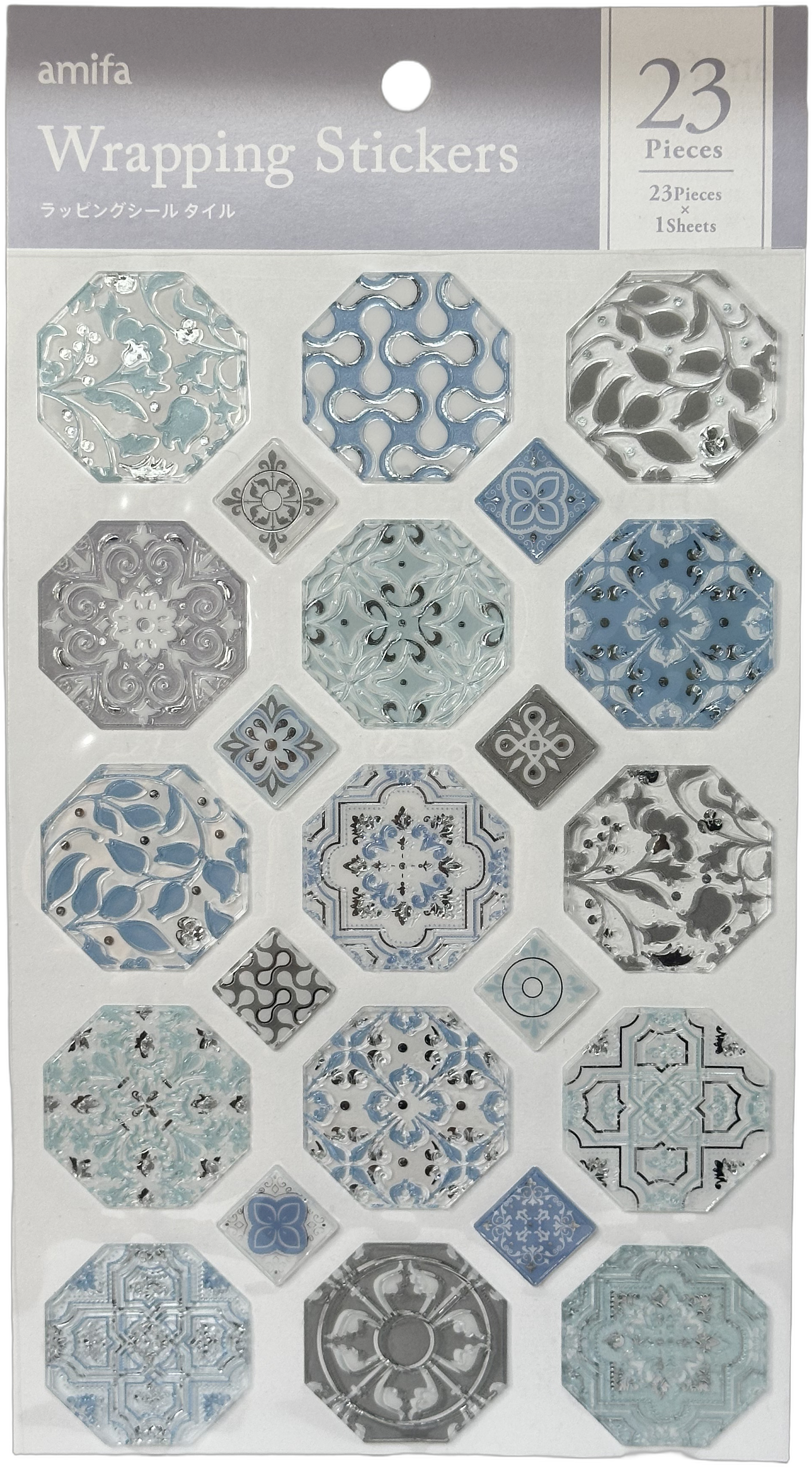 Amifa Wrapping Stickers: Tile Collection Blue