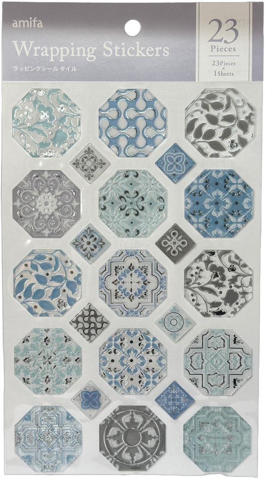 Amifa Wrapping Stickers: Tile Collection Blue