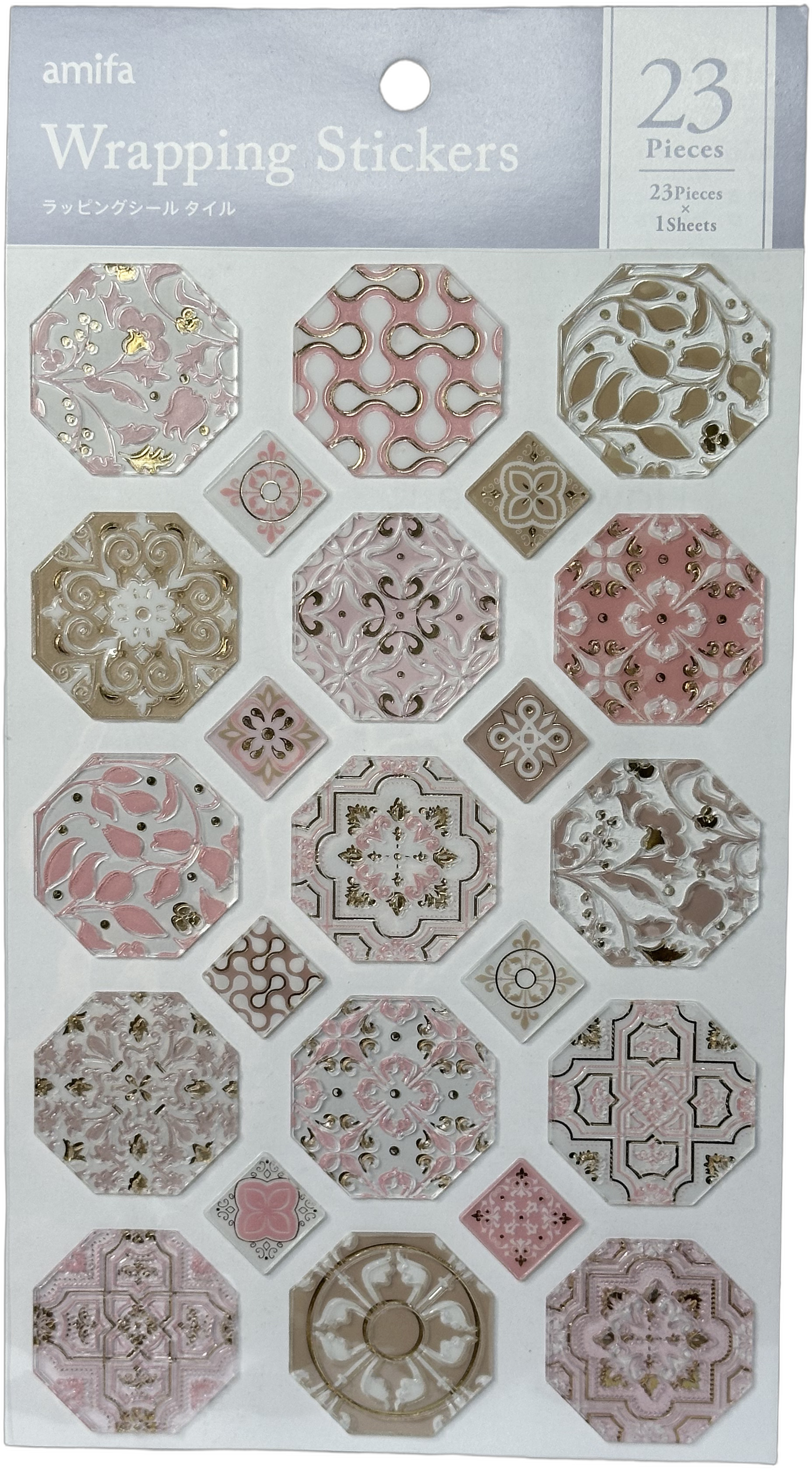 Amifa Wrapping Stickers: Tile Collection Pink