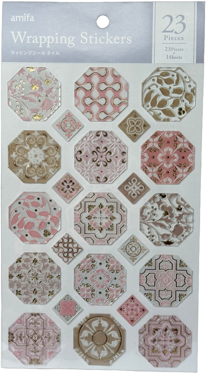 Amifa Wrapping Stickers: Tile Collection Pink