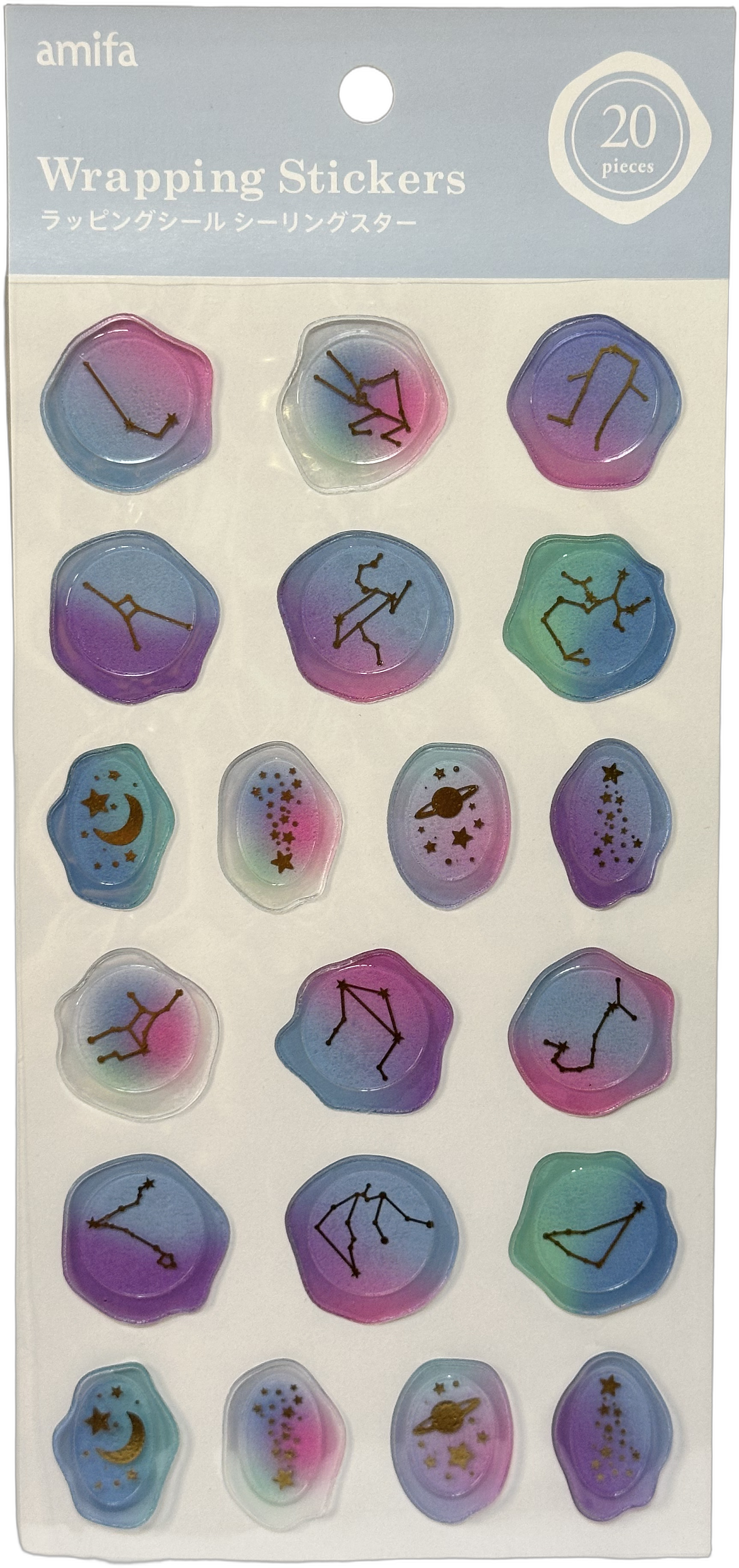 Amifa Wrapping Stickers, Constellation Series Pastel